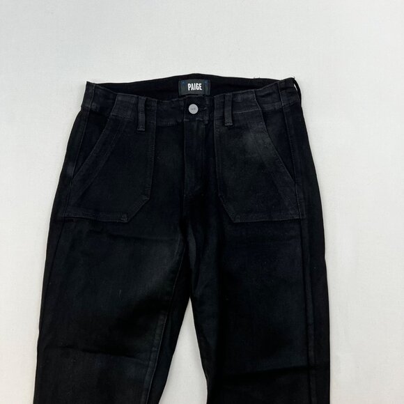 Paige Womens Maysie Jogger Jeans Zip Ankle Black Size 27 Waist - Picture 3 of 8